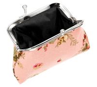 PACKOVE Mini Doll Purse with Pink Rose Pattern Fabric Handbag, 60cm Small Change Purse for Doll House Photography and Boys and Girls’ Role Play Accessories