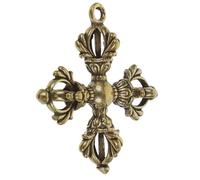 PACKOVE Mini Dorje Pestle Vajra Brass Pendant Cross Keyring for Spiritual Rituals and Hanging Home Ornament