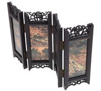 PACKOVE Mini Folding Screen Folding Screen Chinese Style with Details Pp Material Decoration Light in Weight for Living Room and Bedroom