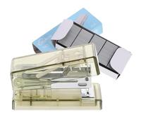 PACKOVE Mini Green Stapler for Students Small Plastic Hand Stapler with 12# Staples Multifunctional Desktop for Home and Office Use