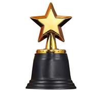 PACKOVE Mini Plastic Star Trophy for School Sports Awards, Small Winner Trophy for Competitions and Party Prizes, Sturdy Lightweight Award Cup and Quiz Events