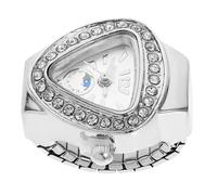 PACKOVE Mini Ring Watch Unisex Finger Ring Watch with Unique Dial Design Silver Stainless Steel Fingerwatch for Daily Wear and Decoration Easy to Wear Glass Jewelry Students