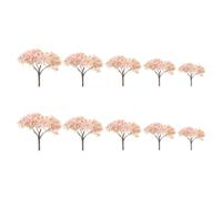 PACKOVE Miniature Cherry Blossom Trees Pink 10pcs Artificial Model Trees with Flexible Combinations and Exquisitely Crafted Abs and Sponge Material for Diorama and Sand Table Landscape