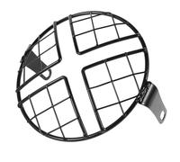 PACKOVE Motorcycle Headlamp Guard Cover and Optimal Light Transmission Easy Installation in Black Metal with Grid Design Protects Motorcycle Headlight from Damage and Deformation