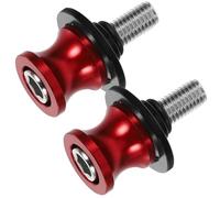 PACKOVE Motorcycle Swing Arm Spools Red 10mm Pair, Swingarm Stand Bobbins Screws Compatible with Cf Bikes, Universal Rear Swing Arm Sliders for Motorbike Accessories