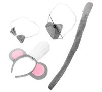 PACKOVE Mouse Costume Set Mouse Ears Headband Rat Chef Hat and Bow Tie Tail for Halloween Boys and Girls Birthday Party Dress up Includes Theme Accessories for Cosplay