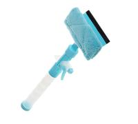PACKOVE Multi Function Window Cleaner Tool with Water Spray Blue Plastic Window Wiper Streak Free Cleaning and Water Absorption for Daily Use