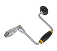 PACKOVE Multifunctional 12-inch 4-jaw Manual Steel Hand Drill Brace for Woodworking Heavy Duty Hole Puncher with Crank Handle for Craft and Wall Drilling