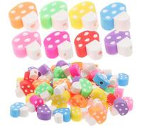 PACKOVE Mushroom Beads 200pcs with Delicate Small and Beautiful Appearance Lightweight Polymer Clay Loose Beads for DIY Jewelry Making Crafts Accessories