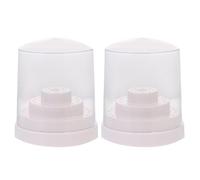 PACKOVE Nail Drill Bits Storage Box 2pcs 48-hole Easy to Apply and Organise Made of Sturdy Pp Material Fashion Forward Trend , White Colour for Home and DIY Nail Use