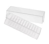 PACKOVE Nail Storage Organizer Box with 48 Holes, Abs Material and Special Hole Design, Practical Manicure Polisher Storage Box to Prevent Grinding Heads from Getting Dirty Or Lost,