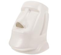 PACKOVE Napkin Box Holder Tissue Box Holder Ceramic Moai Stone Statue Fine Polished Protects Paper Towel from Stains Simple Style Elegant Look Desktop Office Tissue Case Cover