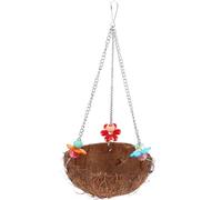 PACKOVE Natural Coconut Shell Outdoor Bird House for Birds and Parrots with Creative Design Hanging from Tree Branch Sleep and Decorative Random Color