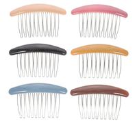 PACKOVE Non- Decorative Hair Side Combs with No-trace Design for Women 6pcs Multi-color Grip Tooth Hair Clips for Styling