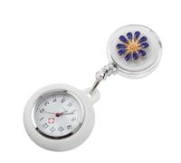 PACKOVE Nursing Pocket Watch for Women Fashionable Nurse Fob Watch Flower Design Battery Operated Daily Water Resistant Lightweight Medical for Nurses and Doctors