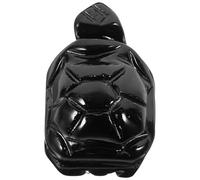PACKOVE Obsidian Turtle Figurine for Home Decoration Sturdy Desktop Turtle Statue Made of Black Obsidian as Housewarming