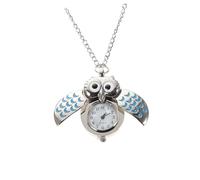 PACKOVE Owl Animal Pocket Watch Necklace Quartz Pendant Retractable Lapel Fob Watch Clip-Nurse Doctor Student Gift
