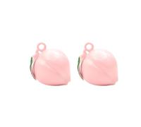 PACKOVE Peach Bell Japanese Temple Style Pendant Accessories 2 Pcs in Copper with Hanging Circle Design and Leaf Shape, Reusable Bell Hanging Decor and Festive for Crafts