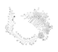 PACKOVE Pearl Floral Headband Bridal Hair Clip Rhinestone Accessories Wedding Guest Hair Accessories for Women