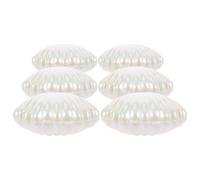 PACKOVE Pearlescent White Shell Candy Boxes 6pcs Portable Pp Seashell Containers for Small Items and Candy, Elegant Party and Halloween Treat Holders
