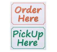 PACKOVE Pick up Here Sticker Notification Sign for Retail Stores and Businesses Large Size Pvc Decal Sticker to Catch Attention 9 X 6 Inch Order Here for Indoor and Outdoor Use