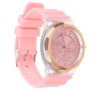 PACKOVE Pink Silicone Band Women Watch with Accurate Quartz Movement, Round Stylish Insect Motif, Comfortable Fashion Lady Wristwatch for Everyday Wear