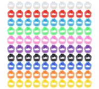 PACKOVE Plastic Pigeon Leg Rings Random Color 100 Pcs Identification Clip-on Bird Foot Bands Easy to Manage and Reduce the Possibility of Loss for Cockatiels and Parrots