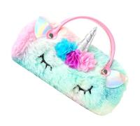 PACKOVE Plush Unicorn Glasses Case Kids Eyeglass Storage Handheld Cartoon Soft Sunglasses Case Portable Pressure-resistant for Children