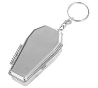 PACKOVE Pocket Ashtray Coffin Shape Ashtray Compact Metal Stainless Steel Stylish Keychain with Hanging and Organizing Keys Feature for Home and Camping