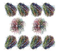 PACKOVE Pom Poms Cheerleading Handheld 10Pcs Lightweight Plastic Handle Multi-Color Sturdy Props for Sporting Events and Dance Teams