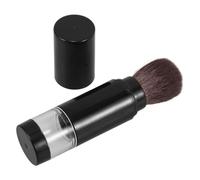 PACKOVE Portable Automatic Powder Foundation Brush with One-click Dispensing, Travel-friendly Black Makeup Brush Made of Plastics and Fibers for Manicure Cleaning and On-the-go Application