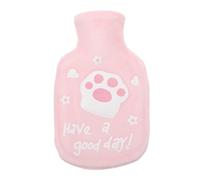 PACKOVE Portable Hot Water Bag with Flannel Cover 350ml Pink Hand Warmer Convenient to Use Heat Preservation Winter Warm Water Pouch for Relief