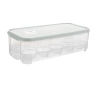 PACKOVE Portable Plastic Egg Tray with Lid for Refrigerator and Kitchen Cabinets 10-grid Space-saving Stackable Egg Storage Box for Fridge Storage