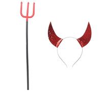 PACKOVE Portable Red Plastic Devil Headband for Halloween Hair Accessories with Unique Creative Design, for Role Plays Prop and Halloween Costume Parties