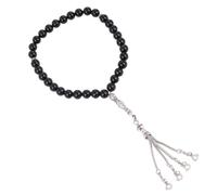 PACKOVE Prayer Beads Prayer Beads Chain Natural Agate Black Necklace for Large Gatherings of Muslims Islamic Weddings