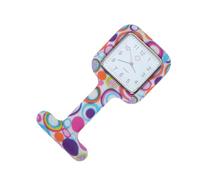PACKOVE Printed Nurse Pocket Watch, Square Alloy Quartz Case for Hospital