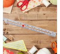 PACKOVE Quilting Sewing Gauge Ruler with Aluminum Alloy Seam Sliding Measurement Tool for Fabric, Button Placement, and Parallel Lines, Silver DIY Craft Ruler for Sewing and Tailoring