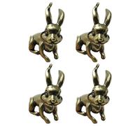 PACKOVE Rabbit Pendant Lightweight Zodiac Keychain 4pcs Charms Brass and Sturdy Hanging Bunny Ornaments for Bag DIY Crafts