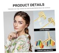 PACKOVE Rainbow Hearted Earrings for Women High Grade Copper Ear Decor Durable Holiday Accessory for Halloween and Christmas Unique Parties and Daily Wear