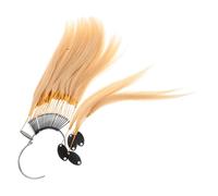 PACKOVE Real Human Hair Color Strands for Salon Practice Adjustable Soft Hair Sample Rings for Beginners and Professionals