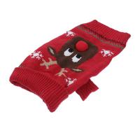 PACKOVE Red Dog Sweater for Christmas Deer Pattern, Acrylic Fibers Material, No Sleeves Design, Keeps Puppy and Small to Large Dogs Warm for Winter Holly Sweater Party