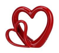 PACKOVE Red Heart Figurine Ceramic Valentine Heart Adornment Classic Elegance and Romantic Feeling, Easy to Clean Portable Design for Bedroom and Home Desktop Decoration