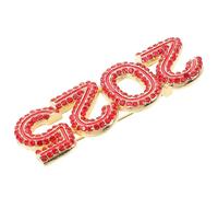 PACKOVE Red Rhinestone Number Brooch Pin for Women with Versatile Style and Elegant Alloy Material, Exclusive New Year Edition Accessory to Add Glamour and Sophistication to Clothing