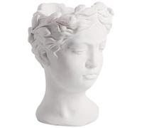 PACKOVE Resin Head Planter Head Figurine Vase White Delicate Multi-purpose Home Decor Stylish Sculpture for Home Gardening and Interior Decoration