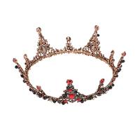 PACKOVE Retro Baroque Crown Women Wedding Hair Accessories Rhinestone Black Queen Birthday Prom Girl Wedding Vintage Tiara Bridal Hair Jewelry for Wedding Silver Bridal Headpieces Alloy