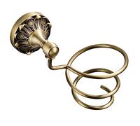 PACKOVE Retro Copper Bathroom Hair Dryer Rack Wall Mounted Holder Hair Appliance Organizer Round Base Antique Finish