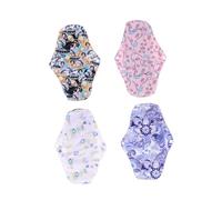 PACKOVE Reusable Menstrual Pads 4pcs Bamboo Sanitary Napkins Easy to Fasten Skin Friendly