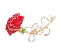 PACKOVE Rhinestone Carnation Flower Brooch Pin Elegant Dress Accessory for Women Stylish Sweater and Coat Clip Eye Catching Floral Jewelry Party and Everyday Wear