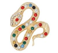 PACKOVE Rhinestone Snake Brooch Pin, Crystal Gold Snake Lapel Pin for Coat, Vintage Animal Jewelry Badge with Sparkling Crystals, Cute Costume Decoration for Women