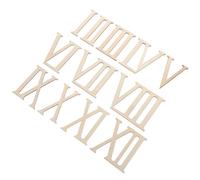 PACKOVE Roman Numerals Beige and Handmade Wedding Ornaments Synthetic Material 24pcs Wooden Craft Set Suitable for Painting and Writing for Projects Home Decor and Party